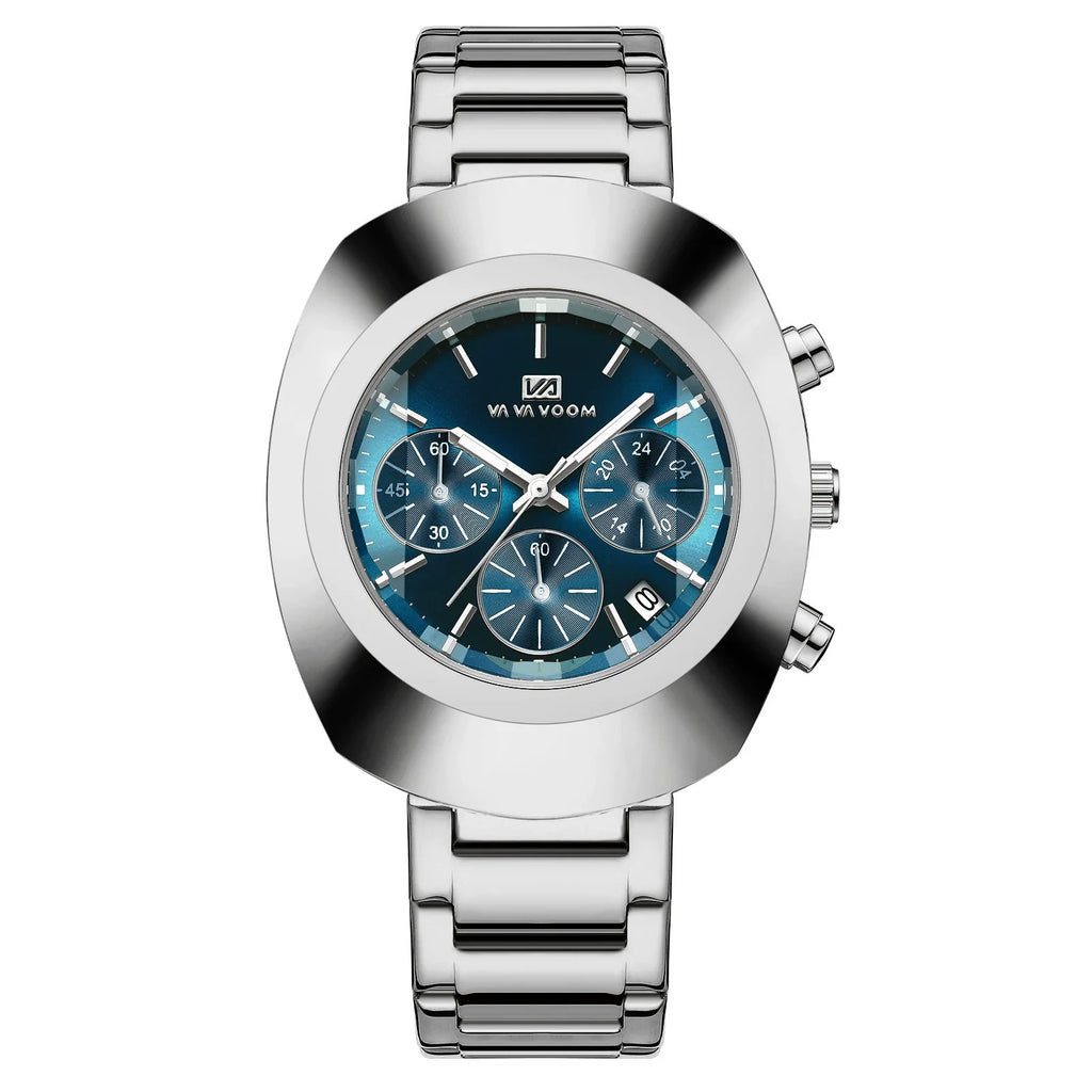 Men's Full Gold Chronograph Watch – Gold Dial Steel Bracelet