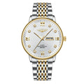 LANGQIES Classic Two-Tone Watch 40mm | Diamond Hour Markers & Dual Calendar