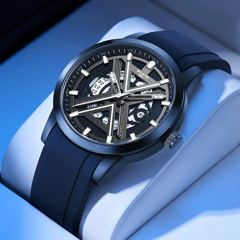 WLSTH Skeleton Sport Watch 41mm | Bold X-Dial Men's Timepiece