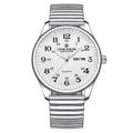 LOUIE JUELEN Classic Steel Watch 42mm | Bold Arabic Dial & Dual Day-Date Display