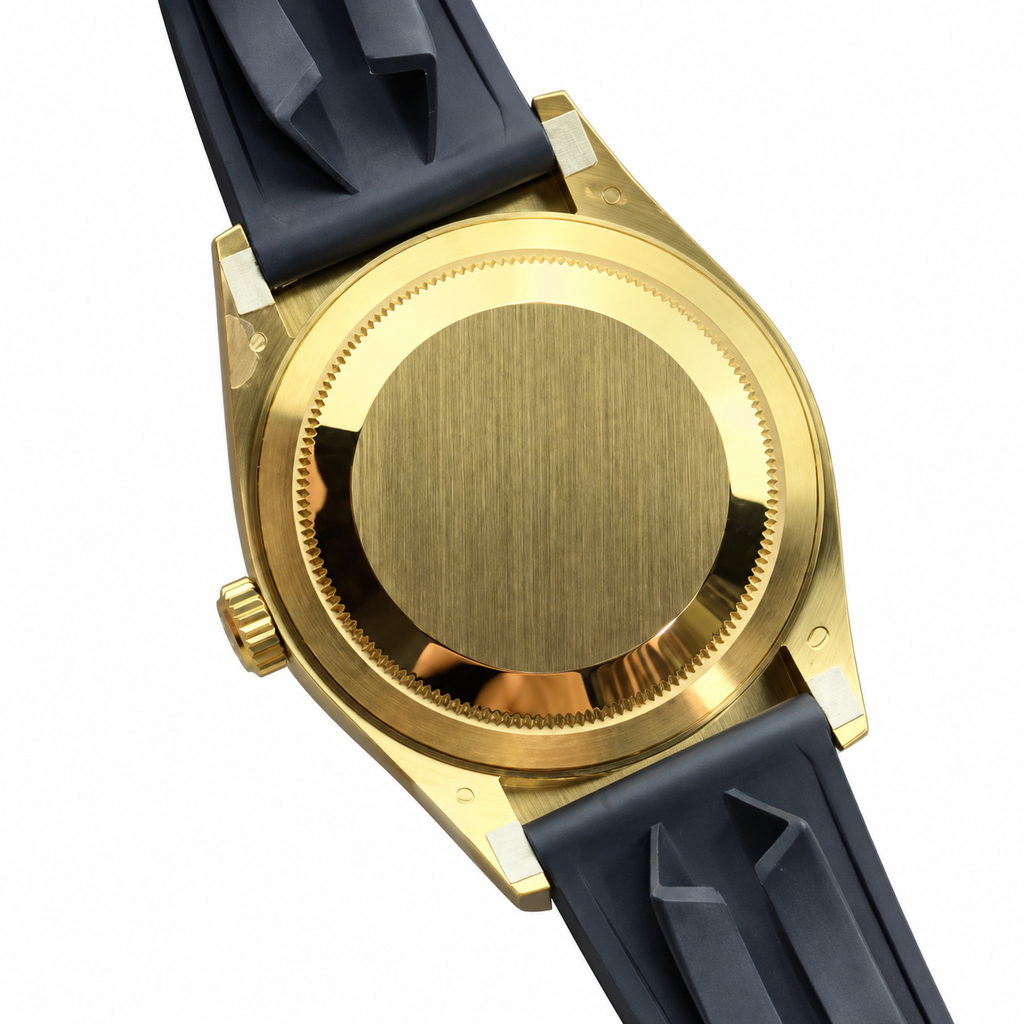 Rolex Sky-Dweller Yellow Gold Fluted Bezel White Dial Oysterflex Watch