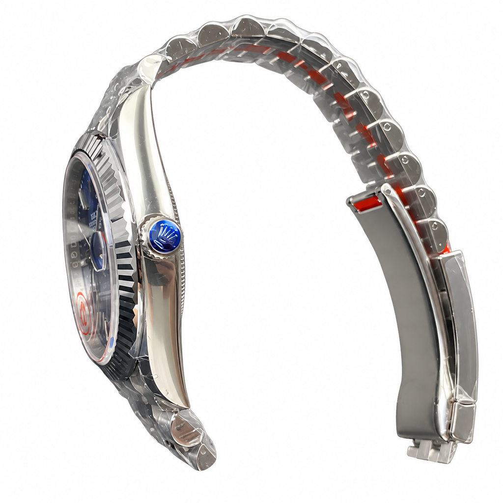 Rolex Datejust 41 Oystersteel White Gold Fluted Bezel Blue Dial Jubilee Bracelet Watch