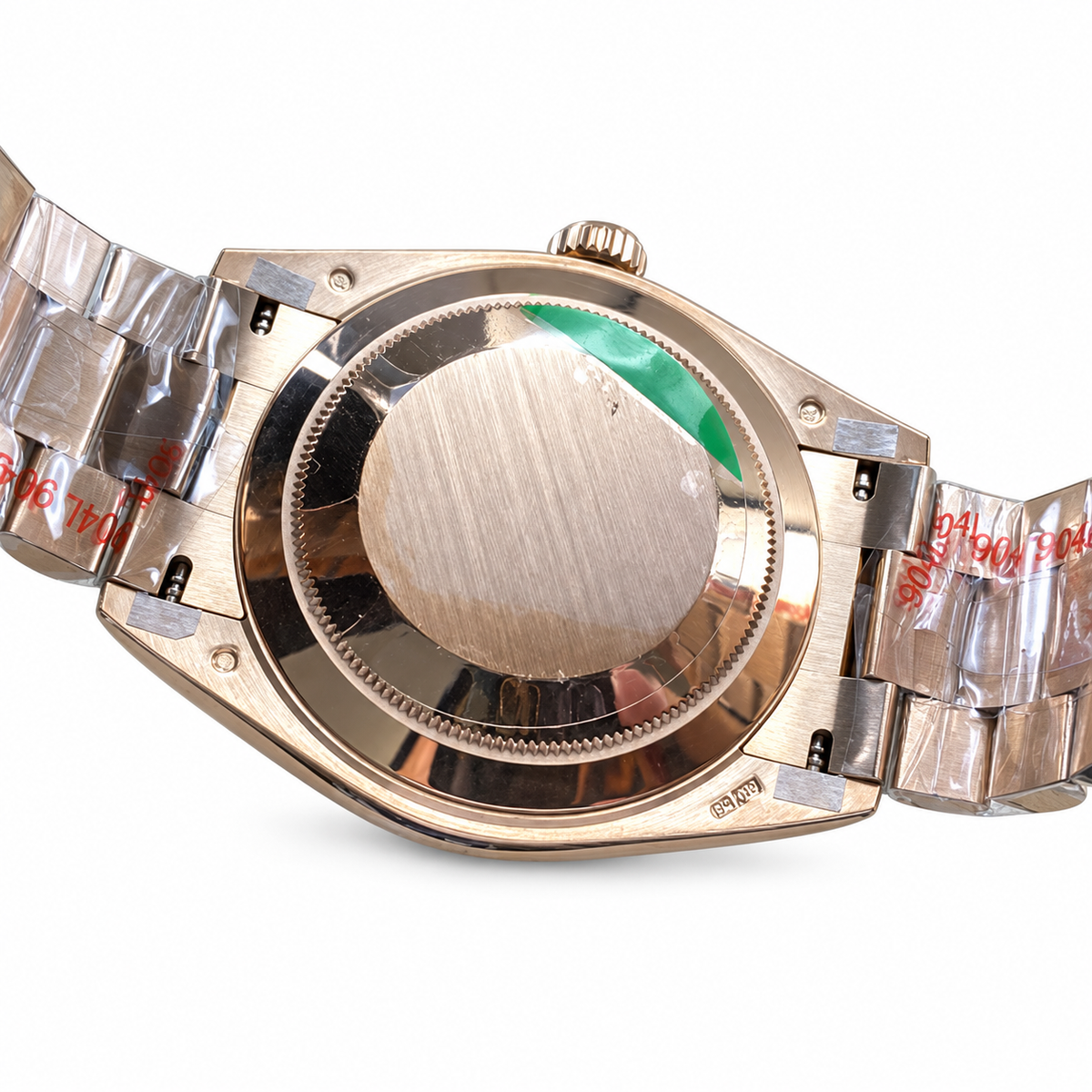 Rolex Day-Date Olive Green Roman Numeral Dial Fluted Bezel President Bracelet Rose Gold
