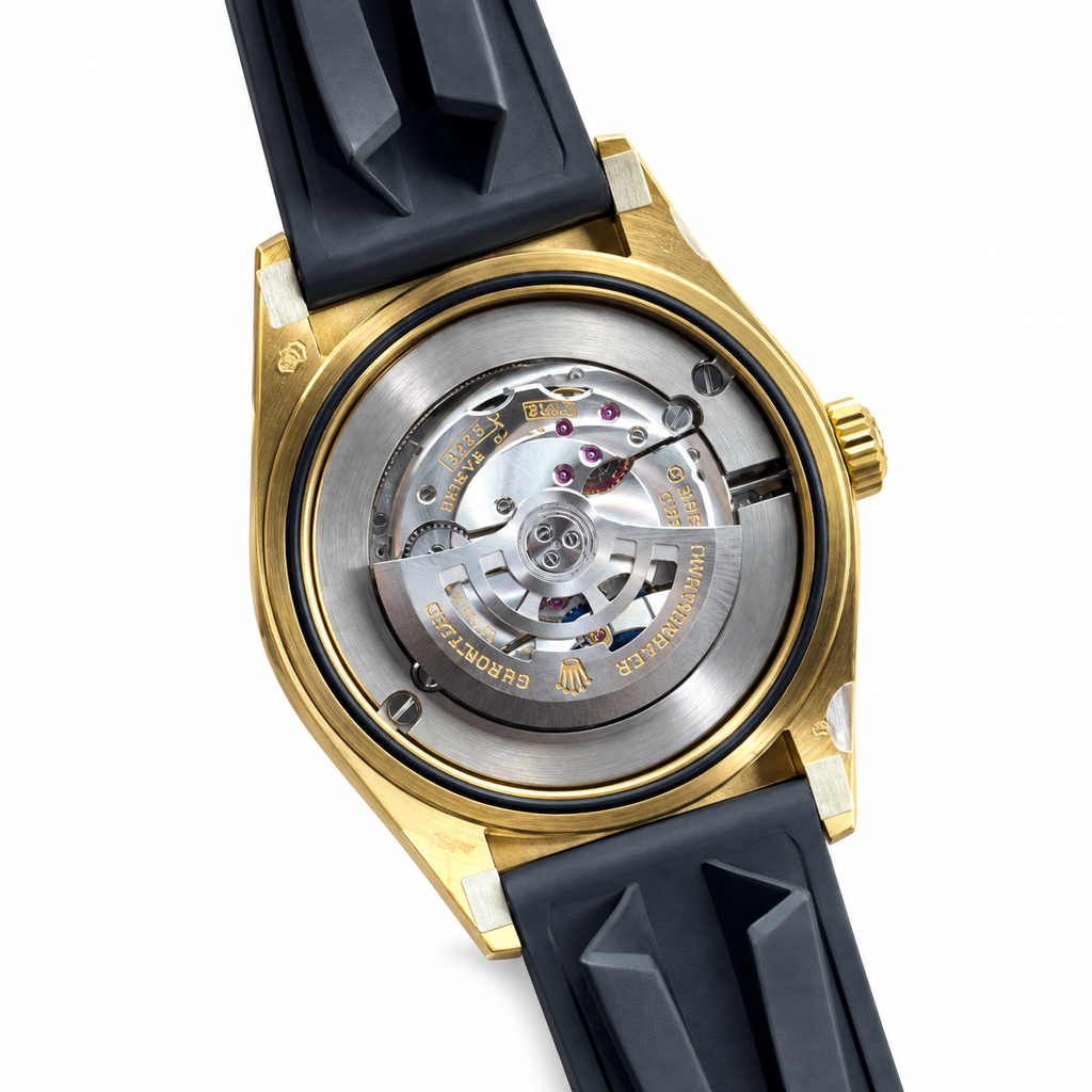 Rolex Sky-Dweller Yellow Gold Fluted Bezel White Dial Oysterflex Watch