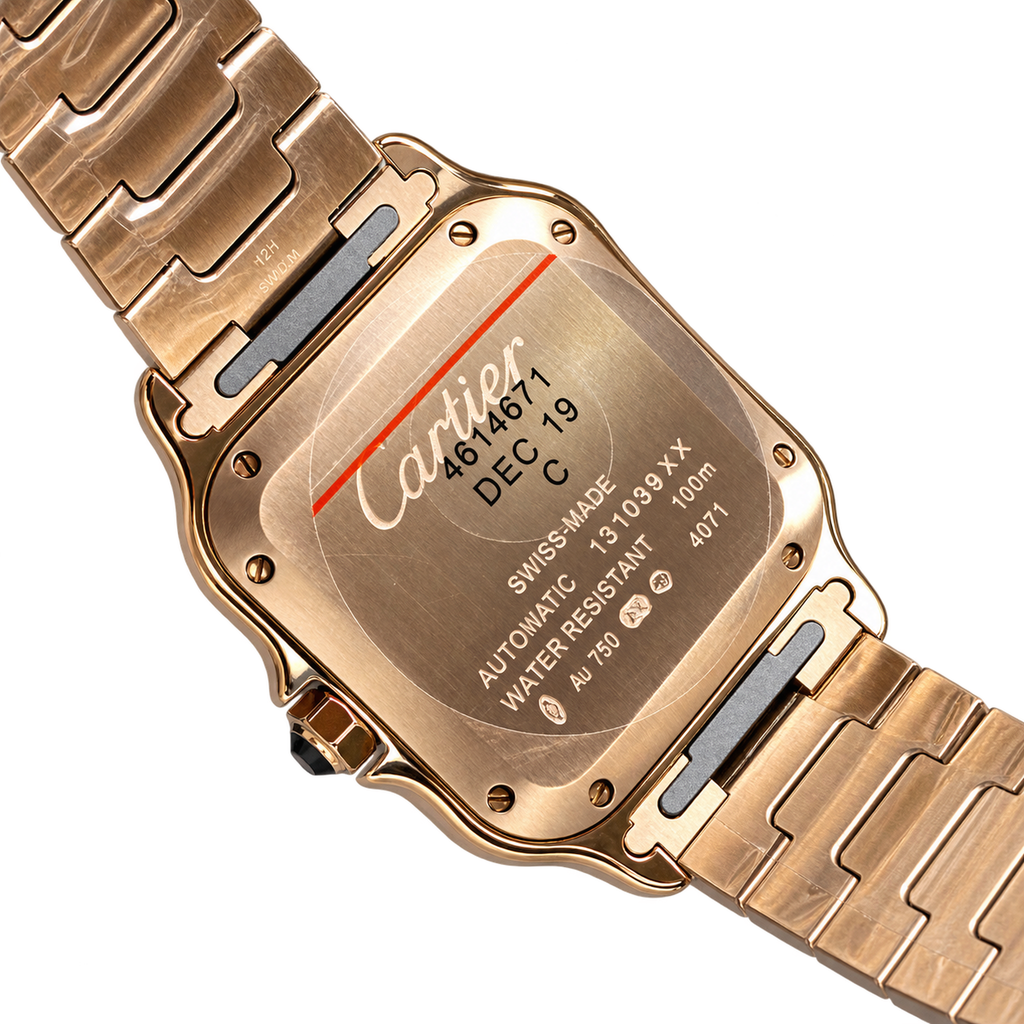 Cartier Santos de Cartier Rose Gold White Dial Automatic Watch